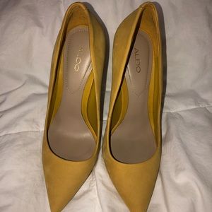 Yellow Suede Aldo Heels